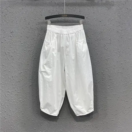 灯笼裤欧货大码时尚女装高腰八分裤夏季新款显瘦休闲牛仔哈伦裤潮商品大图