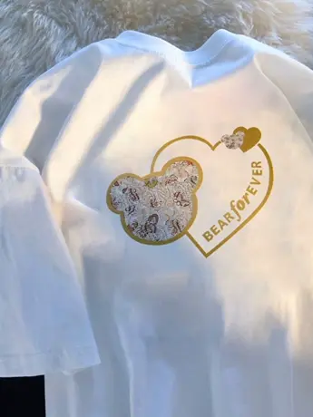 仿棉白色短袖T恤女2023春夏季新款宽松韩版设计感小众上衣服ins潮商品大图