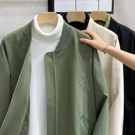 夹克外套男秋季上衣宽松潮流外穿休闲男士棒球服春秋2023新款潮牌图片