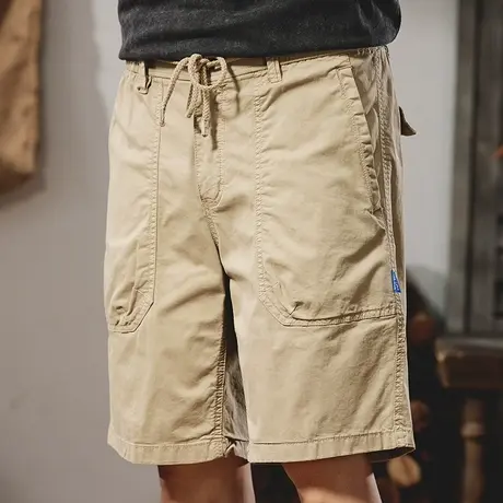 男士复古宽松多口袋休闲短裤时尚潮流大码美式直筒工装裤百搭薄款商品大图