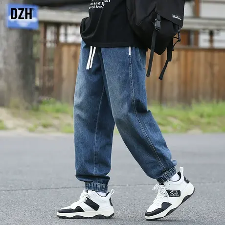 男生蓝色牛仔裤男款宽松薄款束脚休闲裤夏季百搭裤子2023新款长裤商品大图