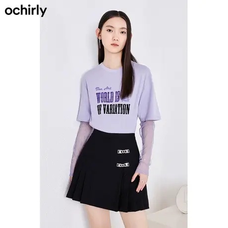 【呼呼严选专享】赵小黎合作系列 欧时力短袖t恤新款春夏设计感纯图片