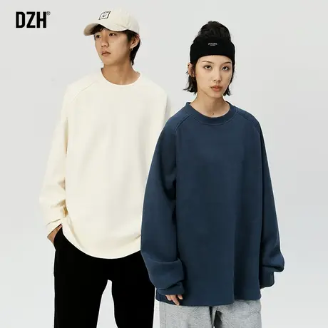 情侣打底衫男纯色简约长袖t恤男款新款上衣卫衣男士宽松衣服男装商品大图