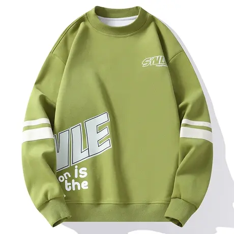 秋冬季圆领T恤男潮牌百搭休闲运动大童长袖套头卫衣学生打底衫帅商品大图