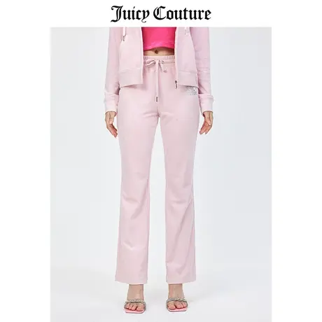 Juicy Couture橘滋休闲裤女春季新款美式丝绒直筒微喇天鹅绒长裤图片