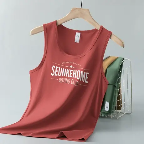 莫代尔男士背心夏季薄款速干冰丝凉感运动坎肩健身跨栏无袖吊带商品大图