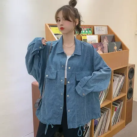 灯芯绒衬衫女外穿秋冬设计感小众法式上衣百搭洋气长袖外套ins潮商品大图