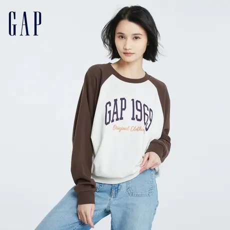 Gap女装秋季2023新款LOGO运动宽松法式圈织软卫衣818984休闲上衣图片