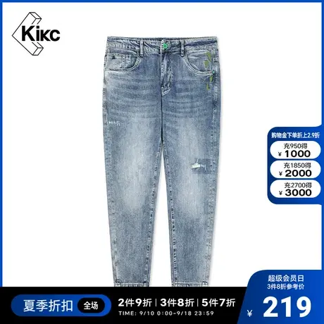 kikc牛仔裤 2022夏季新款 商场同款 复古经典 百搭休闲牛仔裤子男图片