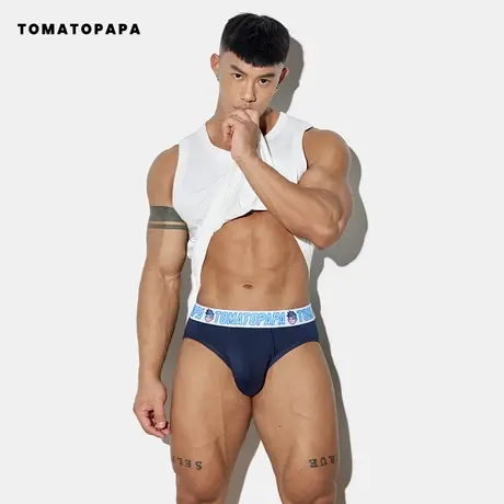 TOMATOPAPA欧美原创设计男士三角裤男潮卡通人头透气棉柔软男内裤商品大图
