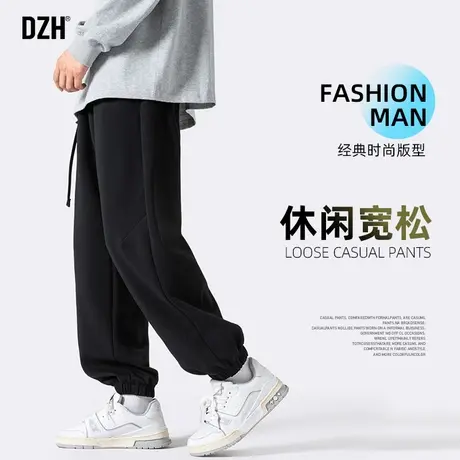 男士黑色束脚卫裤男春秋潮牌2024年新款裤子休闲百搭运动裤篮球裤商品大图