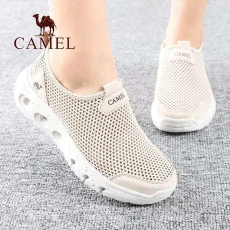 Camel/骆驼女鞋夏季新款品网面孔眼透气轻便舒适户外休闲凉单鞋子商品大图