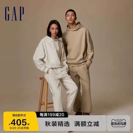 Gap男女装秋季2023新款LOGO纯棉宽松廓形连帽衫810630休闲卫衣商品大图