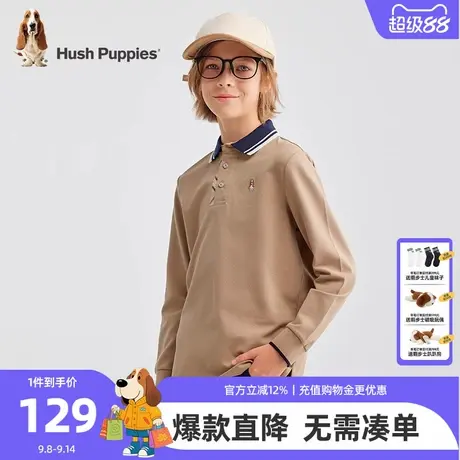 暇步士童装男童POLO衫秋季新款大童休闲长袖T恤儿童舒适翻领t图片