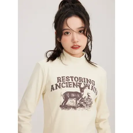 2022新款加厚德绒半高领打底衫女秋冬外穿显瘦内搭高级感加绒上衣商品大图