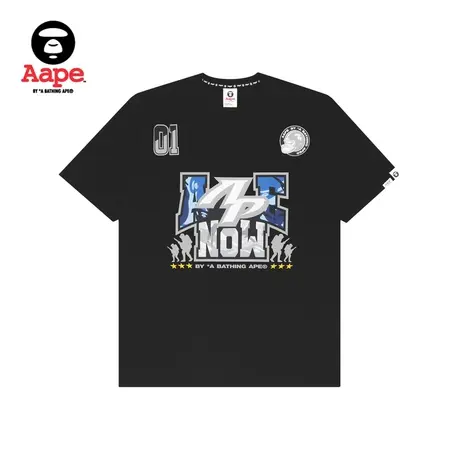 Aape旗舰店男装春夏字母迷彩印花数字图案潮流短袖T恤0886XXI商品大图