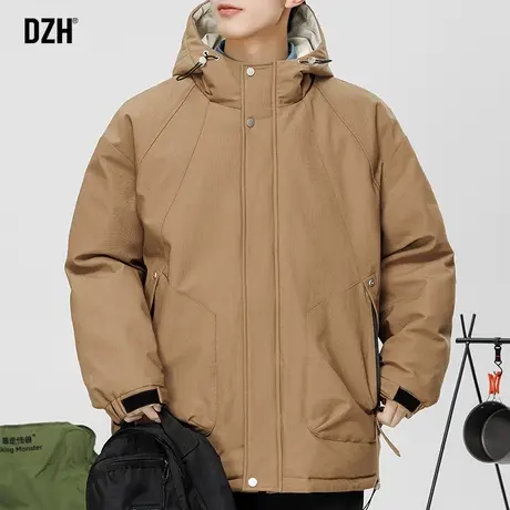 男士工装连帽棉服男冬季加厚2023新款美式飞行夹克外套防寒服冬装商品大图