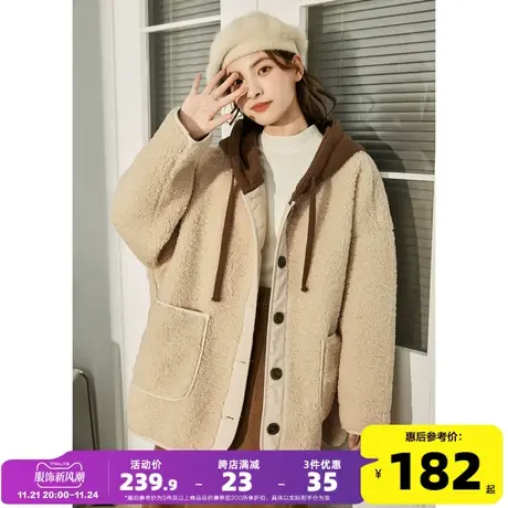唐狮2023秋冬季新款仿羊羔毛外套女超好看美拉德仿麂皮绒毛毛上衣商品大图