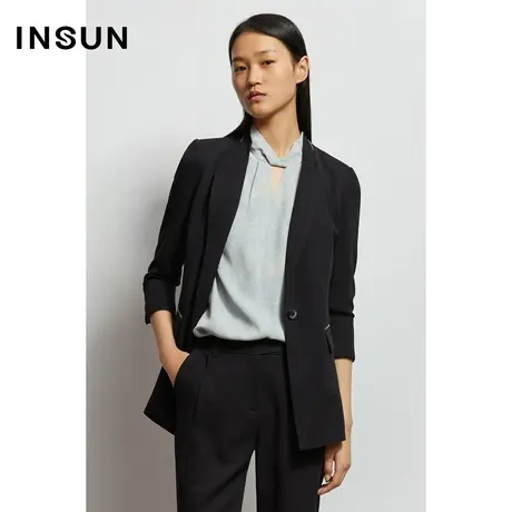 INSUN恩裳秋季三醋酯光泽感明线西装外套商品大图