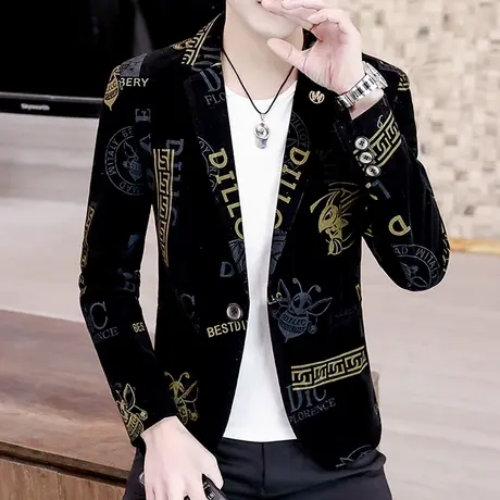 春秋季小西装男士痞帅气西服ins网红潮牌韩版休闲男装单上衣外套图片