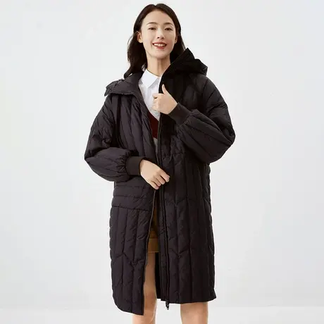 伊芙丽2021新款宽松韩版中长款羽绒服女显瘦保暖外套女1AC981961图片