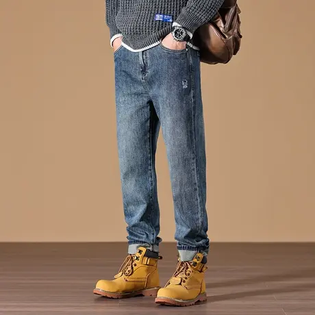 宽松直筒牛仔裤男款潮流美式高街牛仔裤宽松舒适高档休闲牛仔裤商品大图