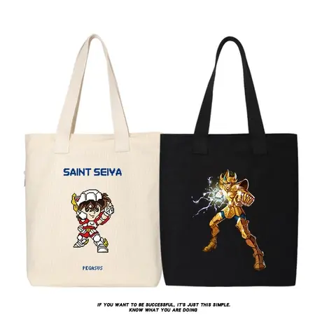 秀洛圣斗士星矢周边单肩包帆布包卡通动漫手提包手拎购物袋书包商品大图