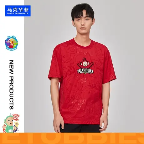 【商场同款】 马克华菲男装2023天线宝宝联名款潮流印花短袖T恤男图片