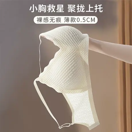 内衣女小胸聚拢纯欲2023新款上托防下垂蕾丝美背文胸舒适显小胸罩商品大图