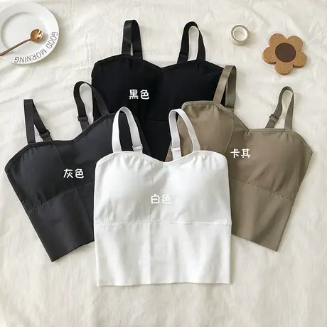爆款抹胸美背吊带背心春秋新品短款女聚拢防走光裹胸少女抹胸内衣图片