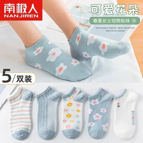 南极人袜子女士船袜春夏季可爱ins潮夏天薄款透气浅口隐形短筒袜商品大图