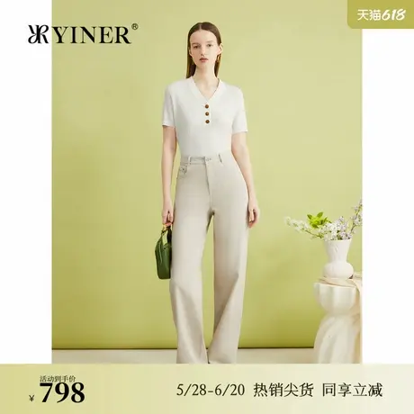 【真丝系列】YINER音儿夏季松弛感毛针织衫法式软糯上衣图片