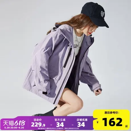 唐狮2025早春新款工装外套女春秋冲锋上衣爆款休闲宽松连帽外套cs商品大图
