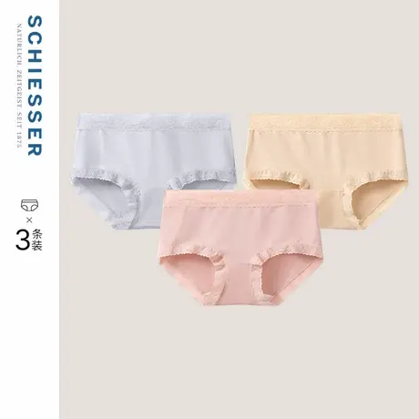 3条装SCHIESSER舒雅女80S天丝莫代尔3A抗菌抑菌含桑蚕丝平角内裤图片