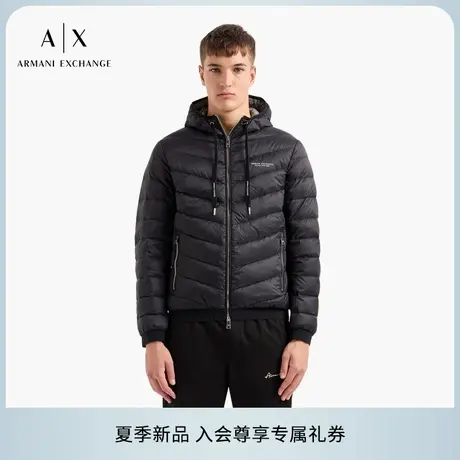 ARMANI EXCHANGE/阿玛尼男士80白鸭绒连帽拉链轻暖短款羽绒服官方商品大图