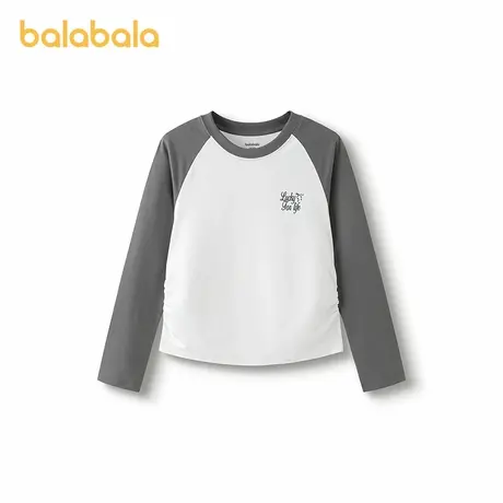 【商场同款】巴拉巴拉童装女童长袖t恤儿童2025新款秋装拼色上衣图片