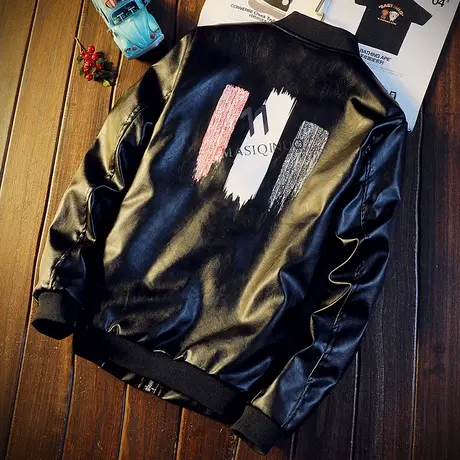 春季男士皮衣青年修身韩版潮流帅气学生百搭春秋款皮夹克机车外套图片