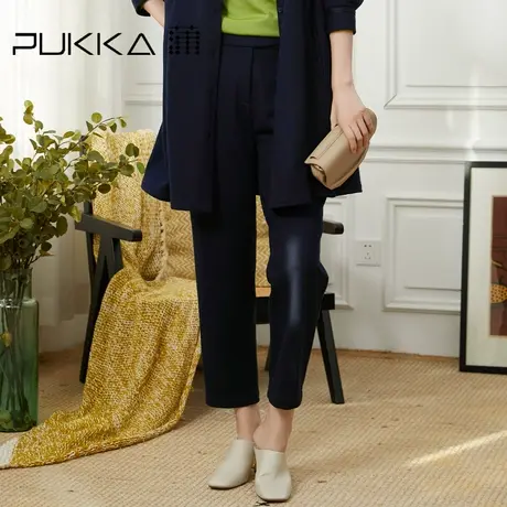 蒲PUKKA 商场同款女装舒适感休闲裤冬装新款设计感羊毛裤商品大图