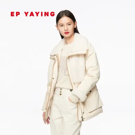EP YAYING雅莹女装 暖和羊羔毛拼接羽绒派克服 商场同款N210A图片