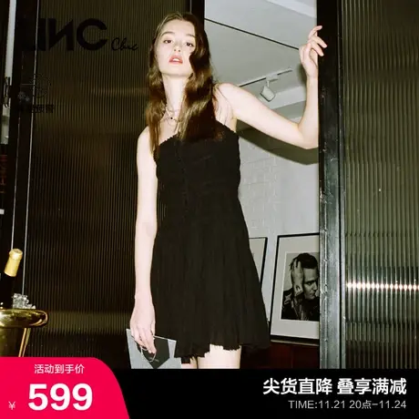 LINCCHIC金羽杰新款连衣裙法式度假浪漫吊带连衣裙女S232DR294Y图片