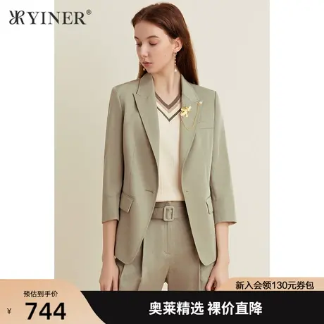 【醋酸系列】YINER音儿女装春季新款三醋酸小西装短外套图片
