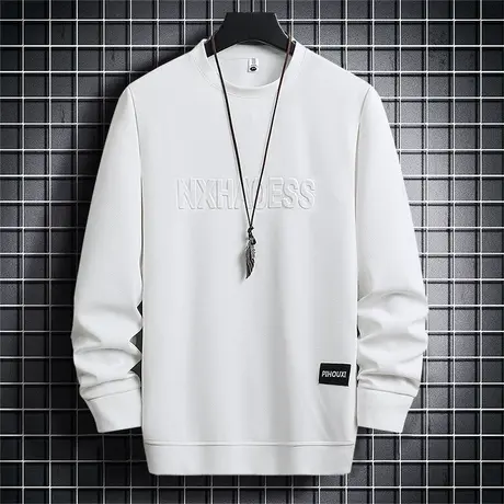 2023春秋款重磅卫衣男士秋季新款圆领钢印潮牌情侣长袖上衣服T恤图片