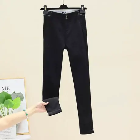 黑色打底裤女外穿春秋季2023新款高腰显瘦紧身瘦腿薄款小脚魔术裤图片