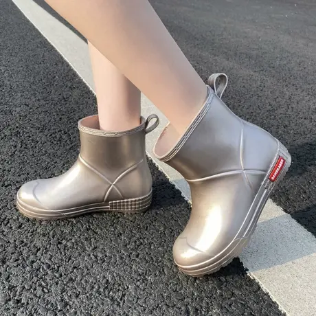 胶鞋女防水防滑时尚网红雨靴短筒轻便带闪水鞋夏雨天浅水专用雨鞋图片