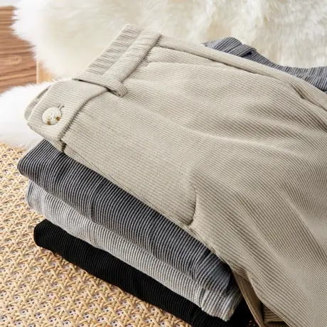 灯芯绒裤子男裤秋冬款加厚潮牌春秋直筒小脚男裤男士休闲九分裤商品大图