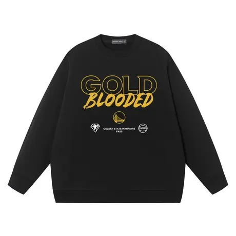 秀洛篮球休闲上衣库里同款圆领卫衣男纯棉重磅衣服男装打球粉丝服图片