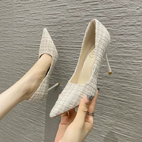 性感名媛高跟鞋女2024年夏季新款不累脚细跟百搭尖头法式气质单鞋图片