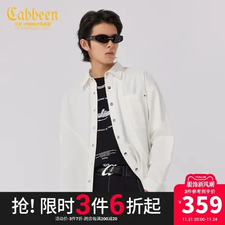 卡宾男装宽松休闲衬衫春新款潮流薄外套日系街头W商品大图