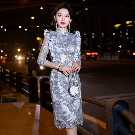 旗袍晚礼服女士小礼服气质高级感轻奢名媛中式正式场合宴会连衣裙商品大图