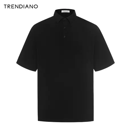 TRENDIANO压印字母休闲Polo衫2024年春季新款简约百搭短袖上衣男商品大图